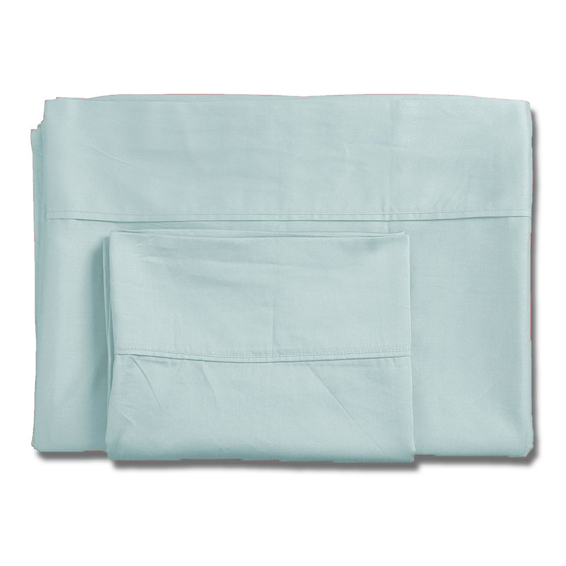 Subtle Grace Solid Cotton Bedsheet (Light Blue) - 130 TC media 5