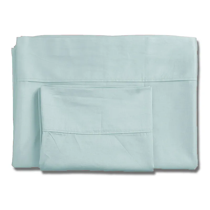 Subtle Grace Solid Cotton Bedsheet (Light Blue) - 130 TC media 5