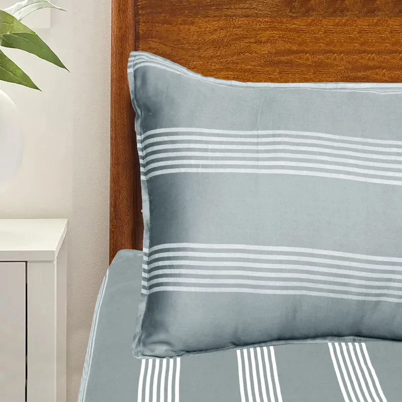 Saral Home Dhari Cotton Bedsheet (Grey) - 300 TC media 3