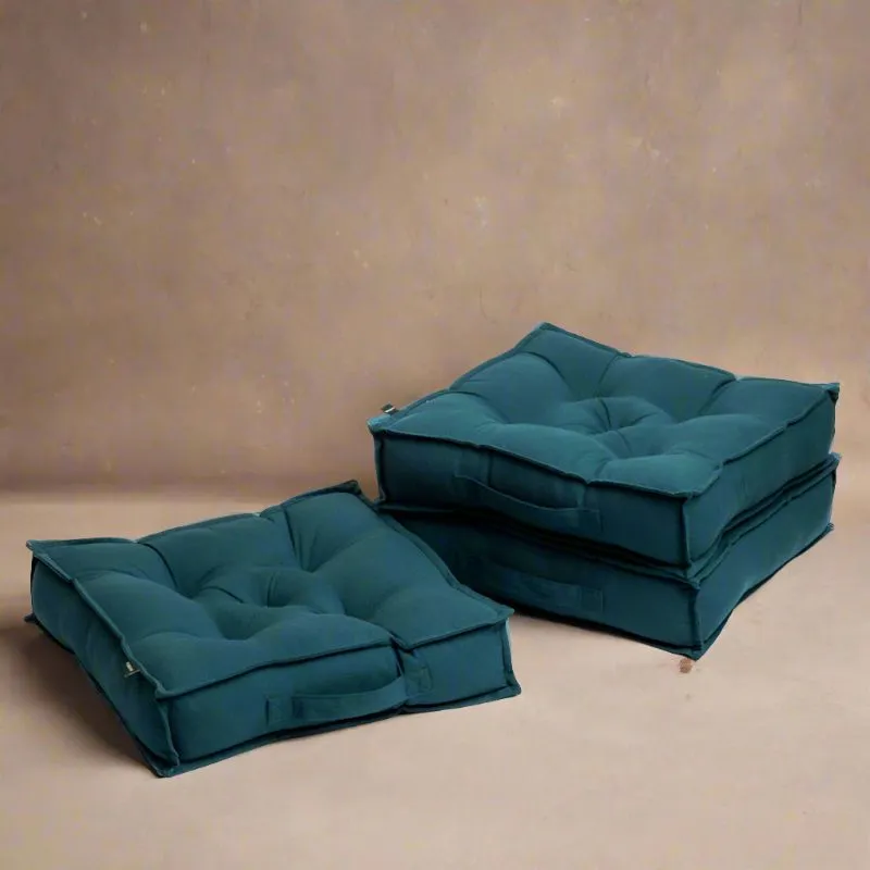 Tara Floor Cushion (Botanical Green) - Set Of Three media 1