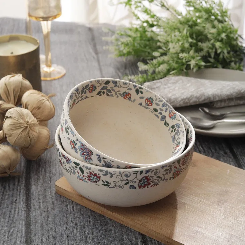 Florence Multicolor Stoneware Serving Bowls - Set Of Two media 1
