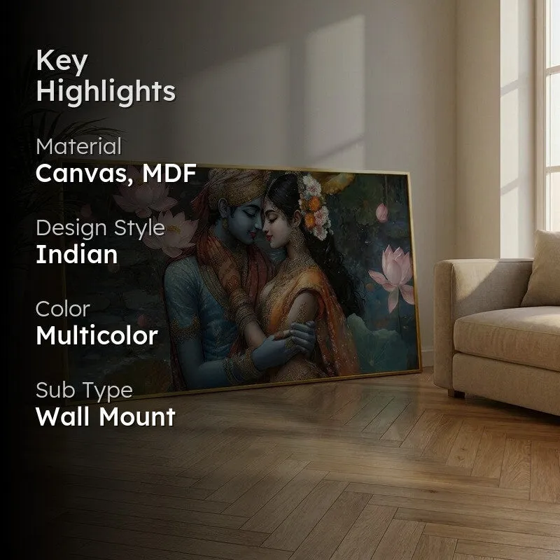 Radha Madhav Serenity Canvas Wall Painting With Frame media 2