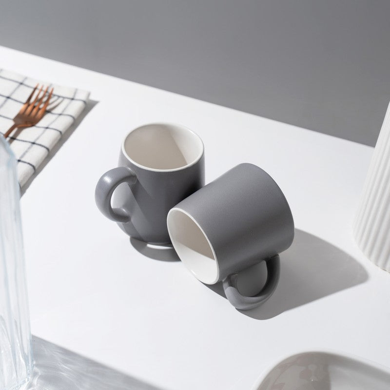 Aurelian Porcelain Tea Cup (200 mL Each) ,Grey) - Set Of Six media 3