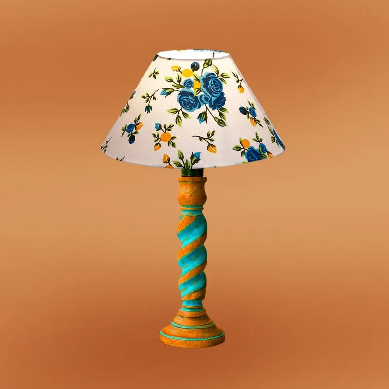 Elara Solin Floral Wooden Table Lamp - Multicolor media 6