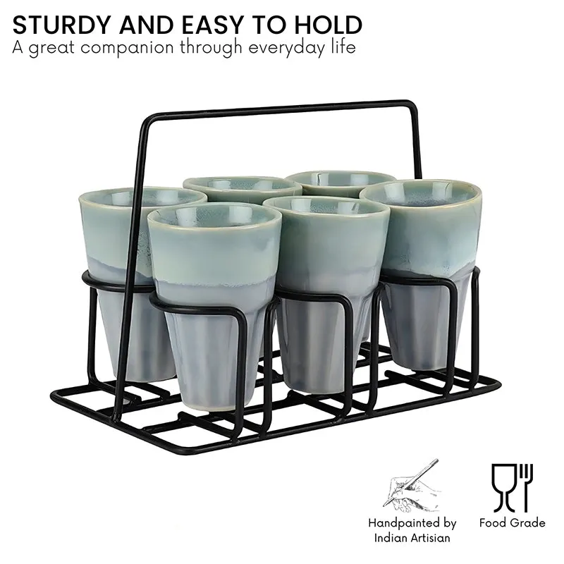 Petra Ceramic Kulhad With Holder - Seven Piece Set media 8