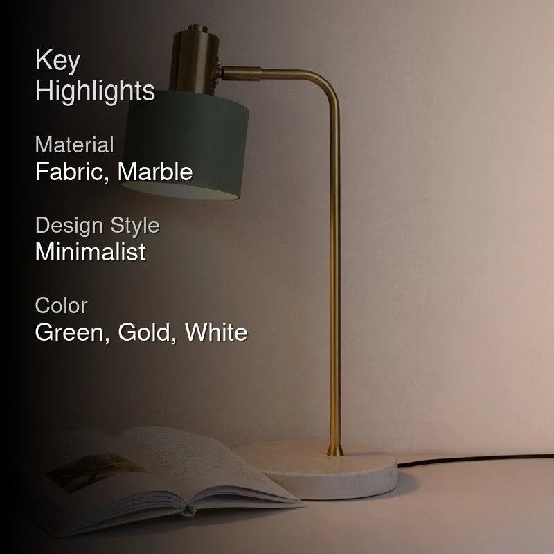 AarviDecor Alden Marble Table Lamp - Green - 2