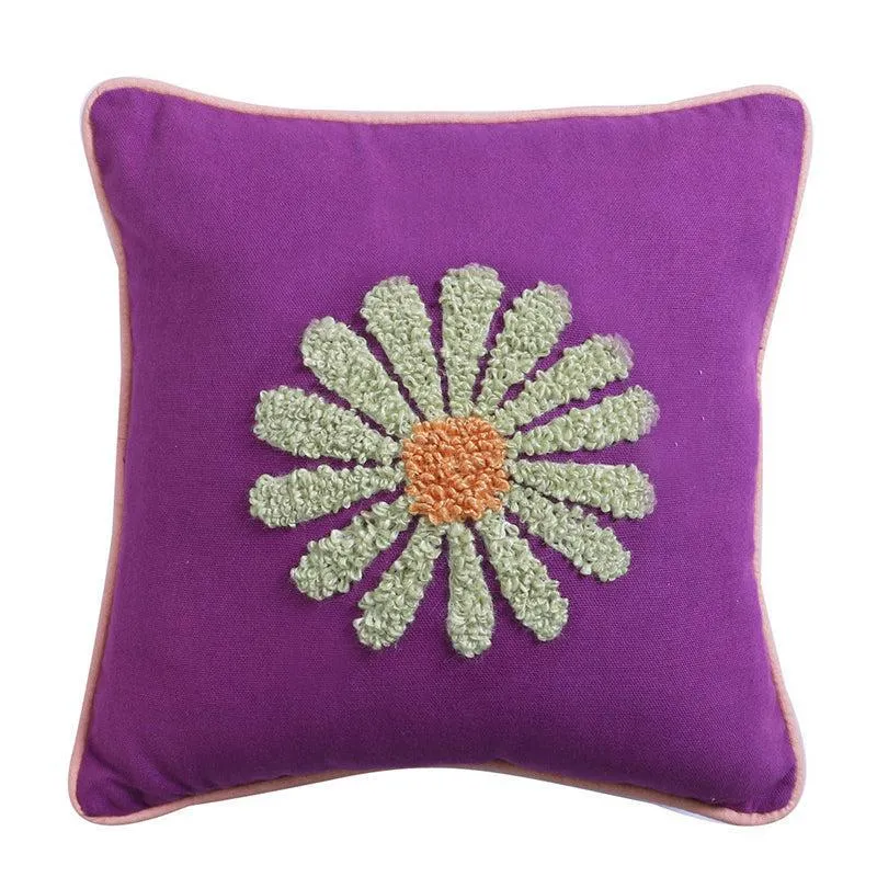Thread & Daisy Cotton Cushion Cover - Purple media 3