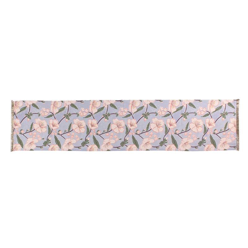 Badamwari Gardenia Cotton Table Runner - Blue media 3