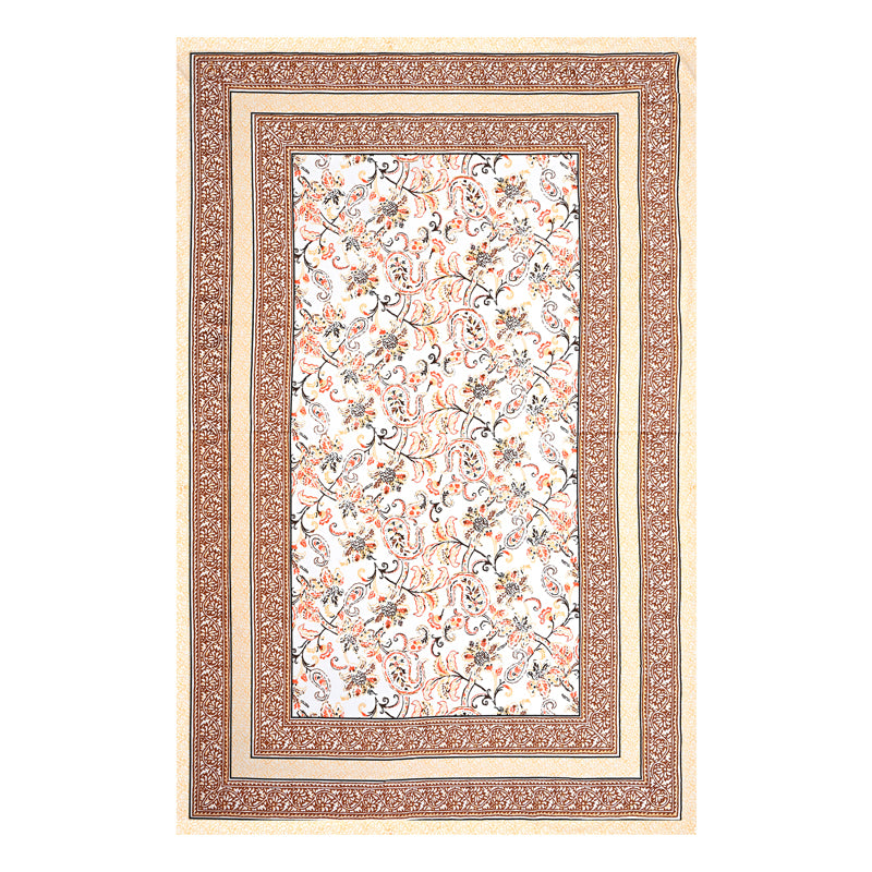 Floral Flush Cotton Bedsheet (Brown) - 200 TC media 7