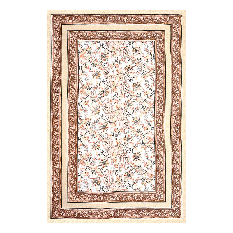 Floral Flush Cotton Bedsheet (Brown) - 200 TC media 7
