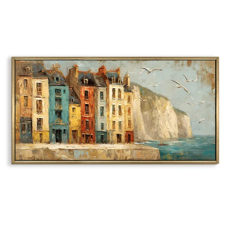 Coastal Europe Cliffside Town Wall Art media 4