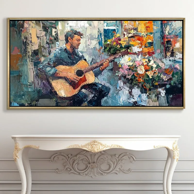 Vibrant Strum Canvas Wall Painting With Frame media 5