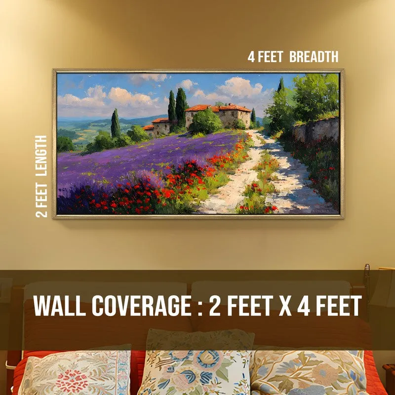 Violet & Vermilion Canvas Wall Painting With Frame media 8