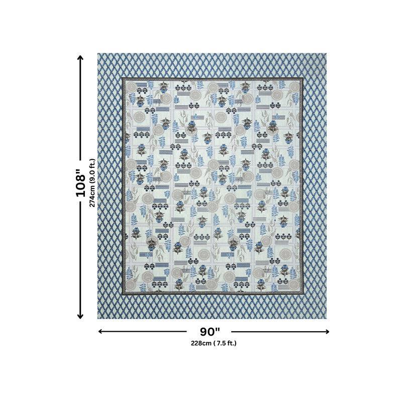 Jardin Joy Floral Cotton  Bedsheet (Blue) - 140 TC media 6
