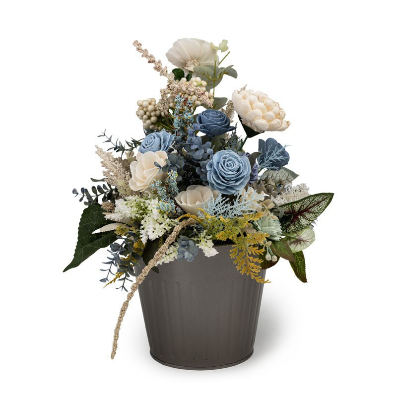 Ilya Solawood Flower Bunch With Metal Pot media 5