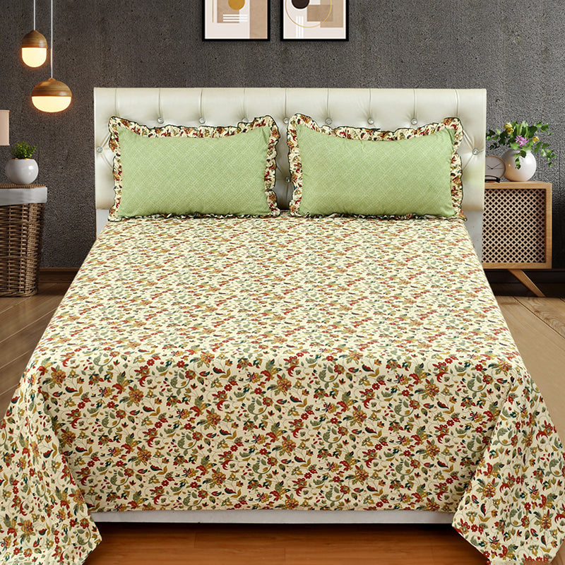 Flixe Floral Microfiber Microfiber Bedsheet - 150 GSM