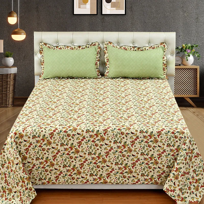 Flixe Floral Microfiber Microfiber Bedsheet - 150 GSM media 1