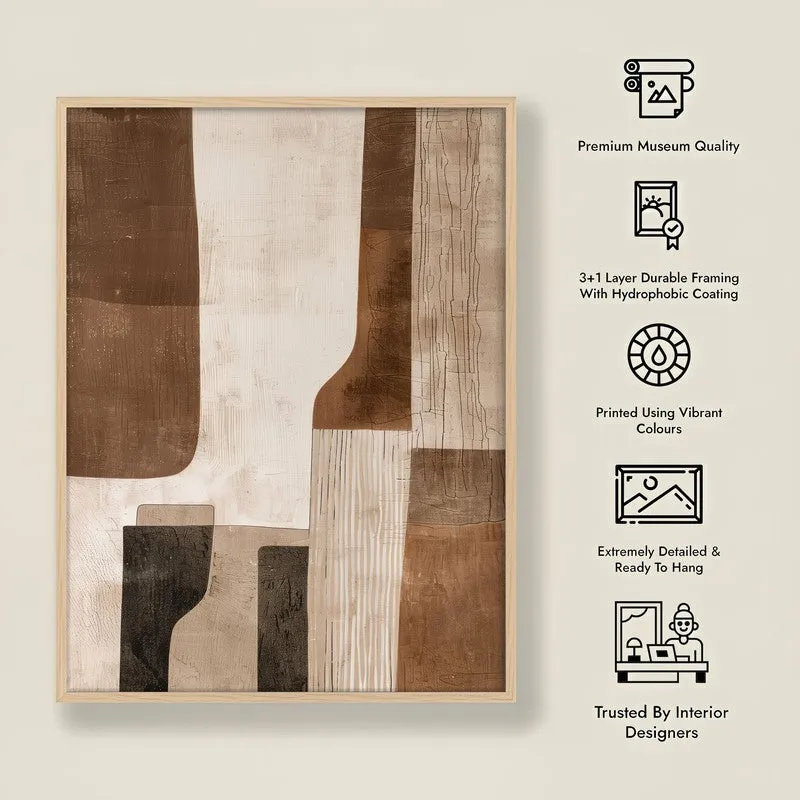 Chestnut Sands Framed Canvas Wall Painting - Natural Brown Frame media 7