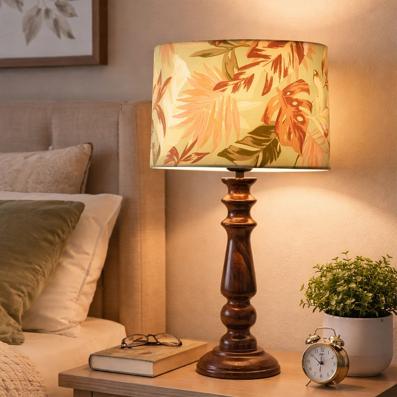 FoliageCraft Wooden Table Lamp