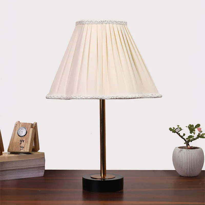 Pleatra Rodin Wooden Table Lamp - White,Gold,Black media 3