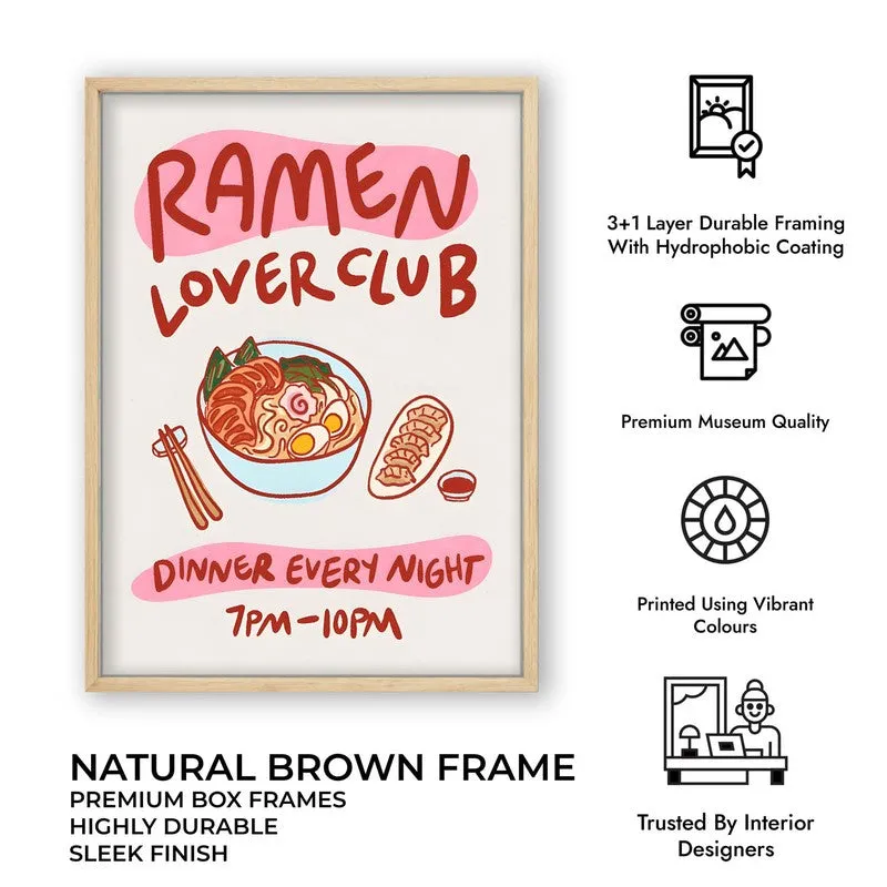 Ramen Club Archival Canvas Wall Art - Brown media 12