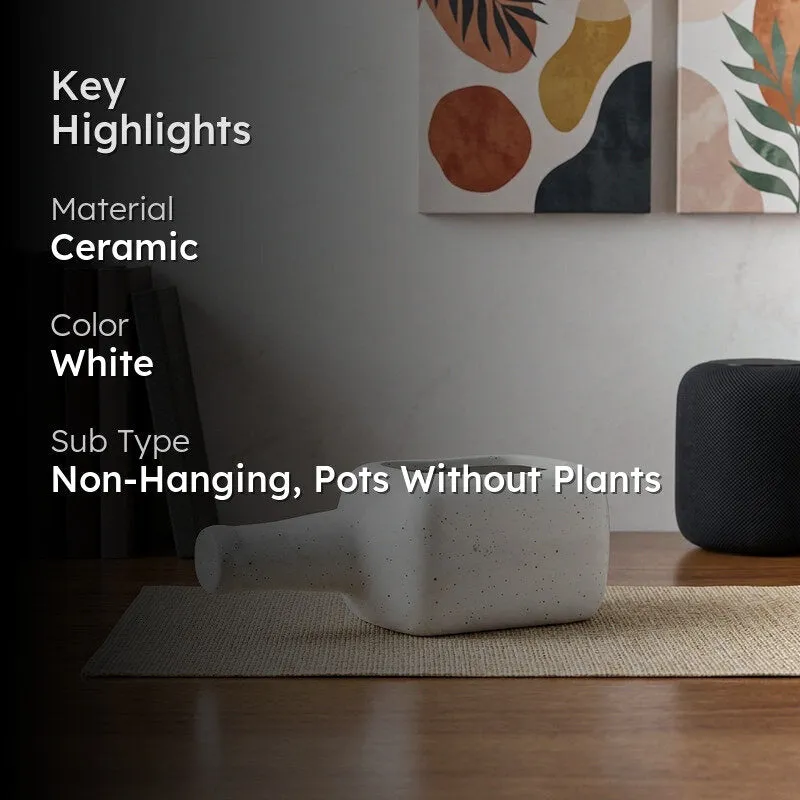 Slanting Bottle Planter - White - 2