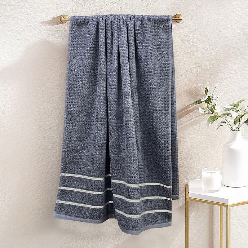 Lisse Cotton Bath Towel - Dark Grey