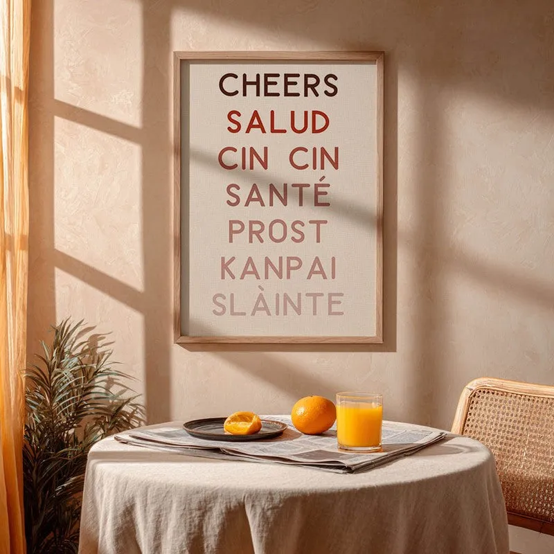 Caf Calligraphy Archival Canvas Wall Art - Brown media 5