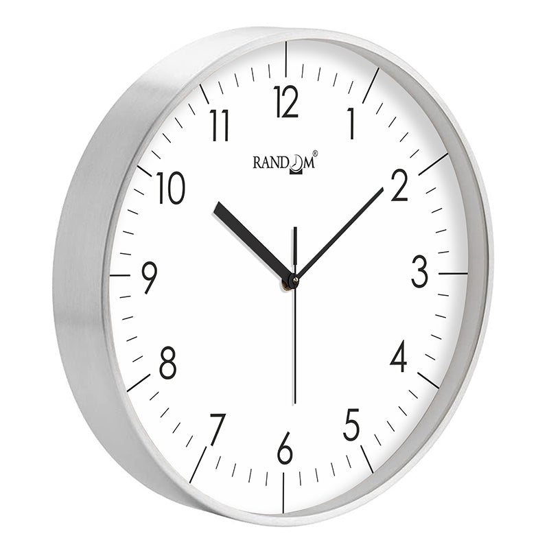 Benot Silver Analog Wall Clock - White media 4