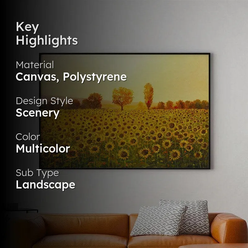 Sunflower Meadow Sunset Canvas Wall Painting media 2