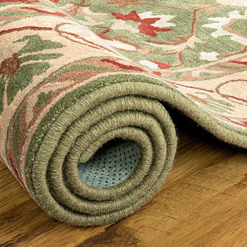 Ahriman Hand Tufted Ethnic Wool & Nylon Carpet - Green media 5