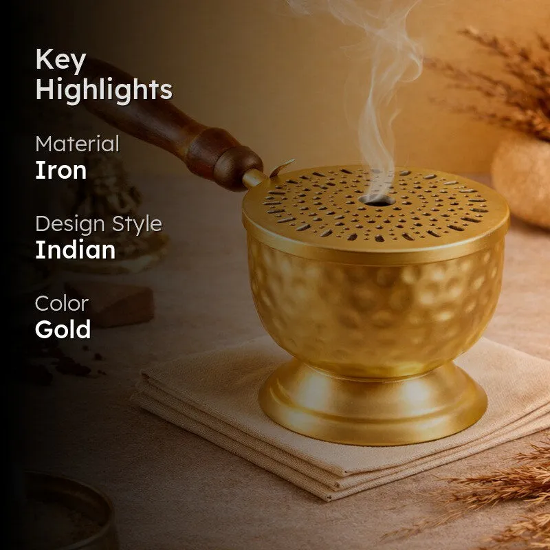 Dhyan Deep Incense Holder - Gold media 2