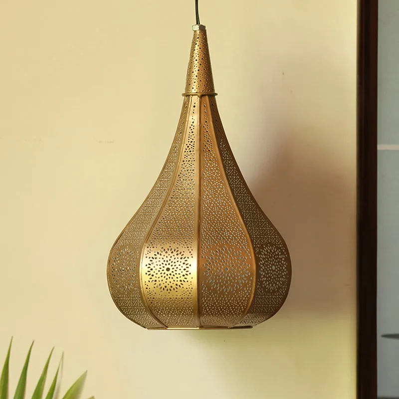 Lustre Twins Hand-Etched Iron Ceiling Lamp - Set Of Two media 2