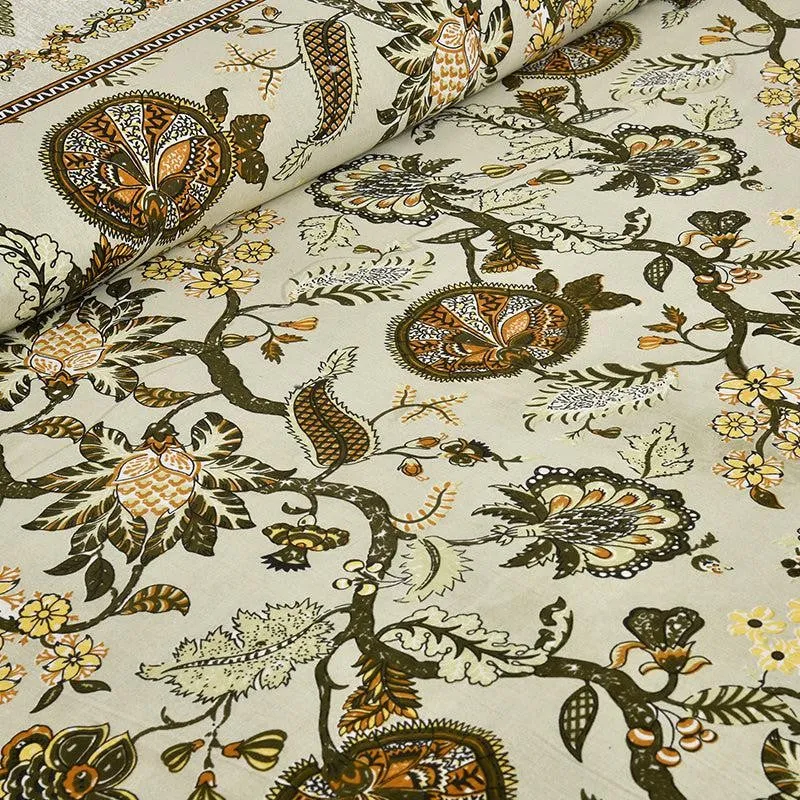 Tribhuna Printed Cotton Bedsheet (Yellow,Brown) - 160 TC media 4