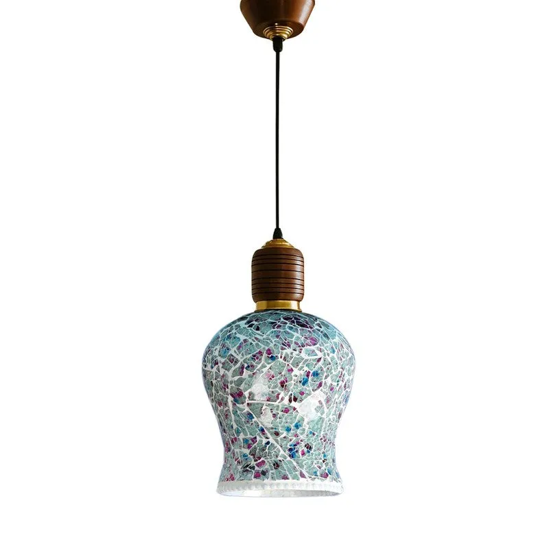 Mosaic Colors Pendant Wooden Ceiling Lamp media 4