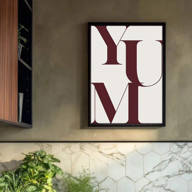 YUM Font Archival Canvas Wall Art - Black media 3