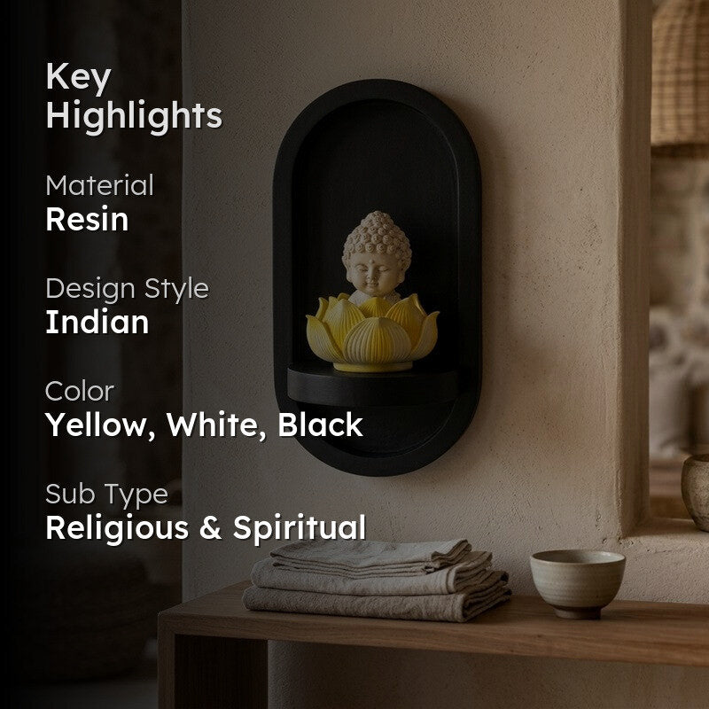 Zen Monks Resin Wall Accent - Yellow media 2