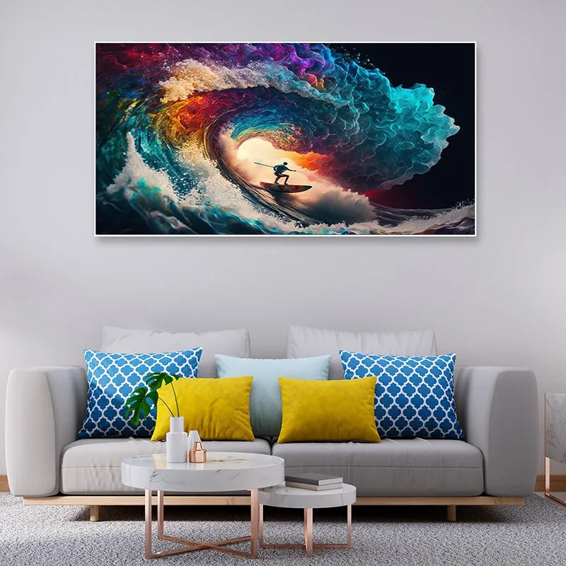 Cosmic Surfer Canvas Wall Painting media 1