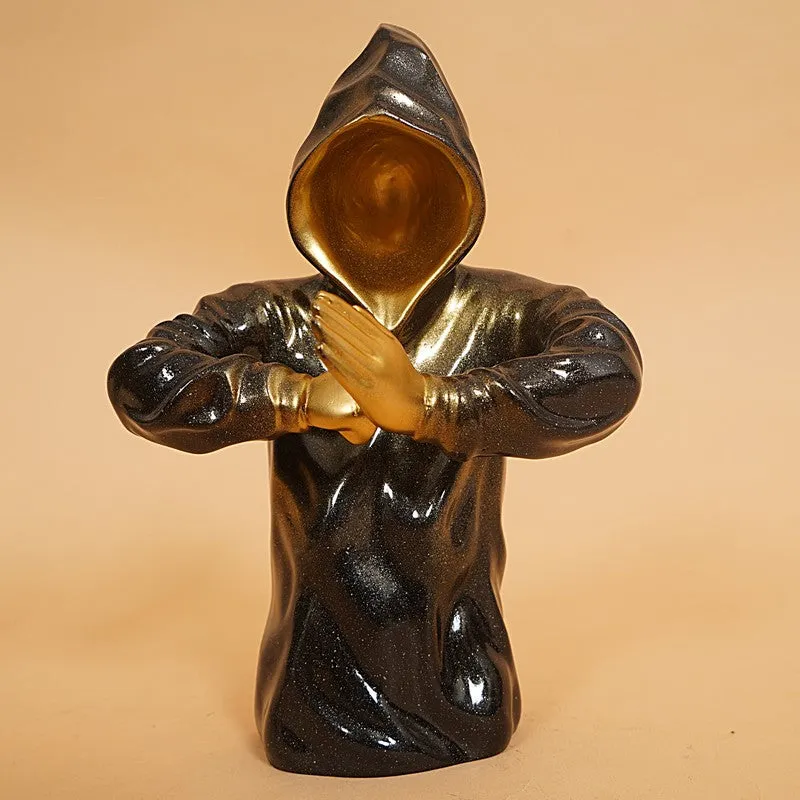 Stylish Black & Gold Monkey Showpiece media 3