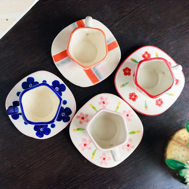 Sip Of Spring Cup & Saucer (200 mL Each) - Set of Four media 9