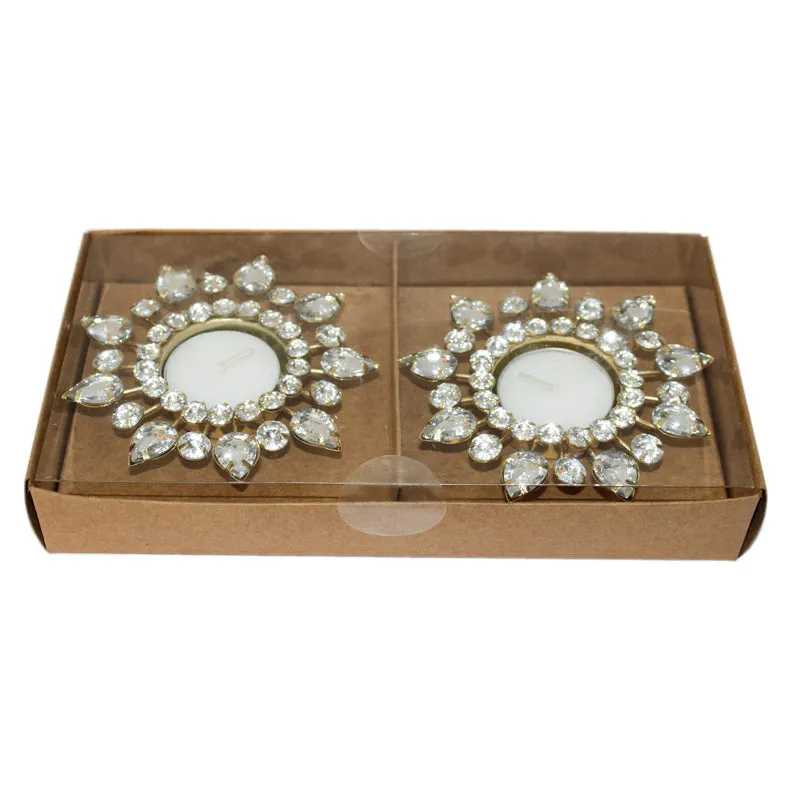 Tajra Ornate Tea Light Holder (White) - Set Of Two media 3