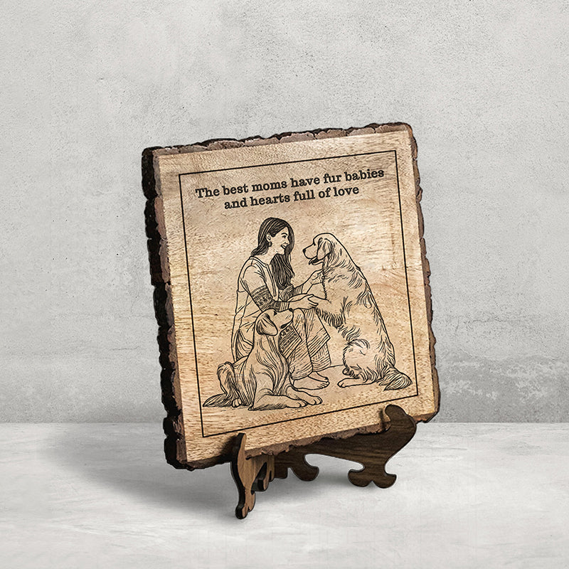Fur Babies & Love Wood Showpiece - Square image 3