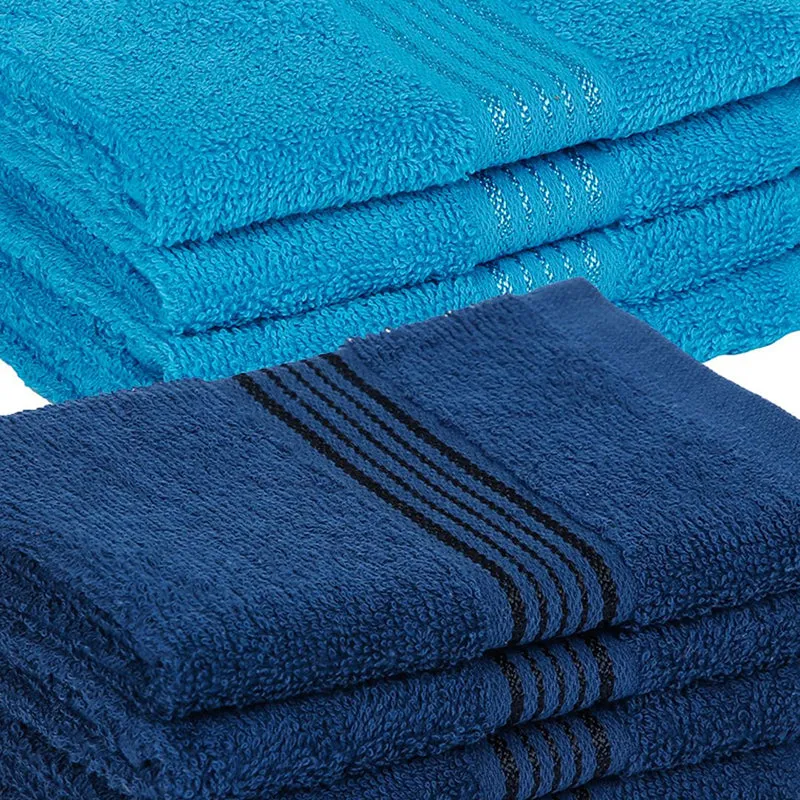 Bodil Face Towel (Sky Blue,Blue) - Set Of Eight media 4
