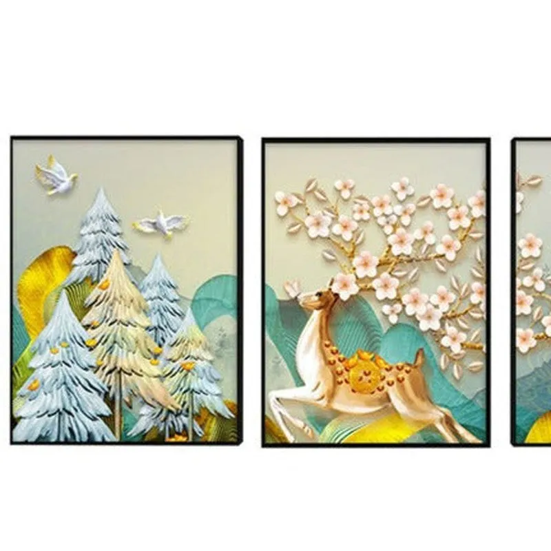 Mystica Land Wall Painting - Set Of Three media 5