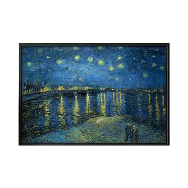 Starry Night Over The Rhone By Vincent Van Gogh - Black Frame media 6