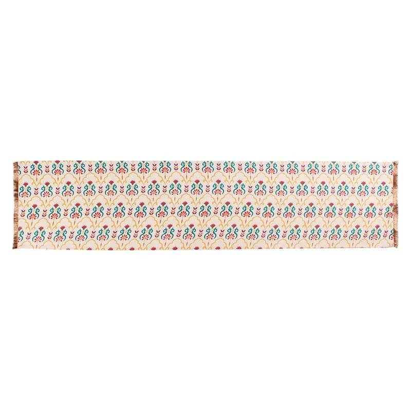 Kusuma Ethnic Cotton Table Runner - Blue media 3
