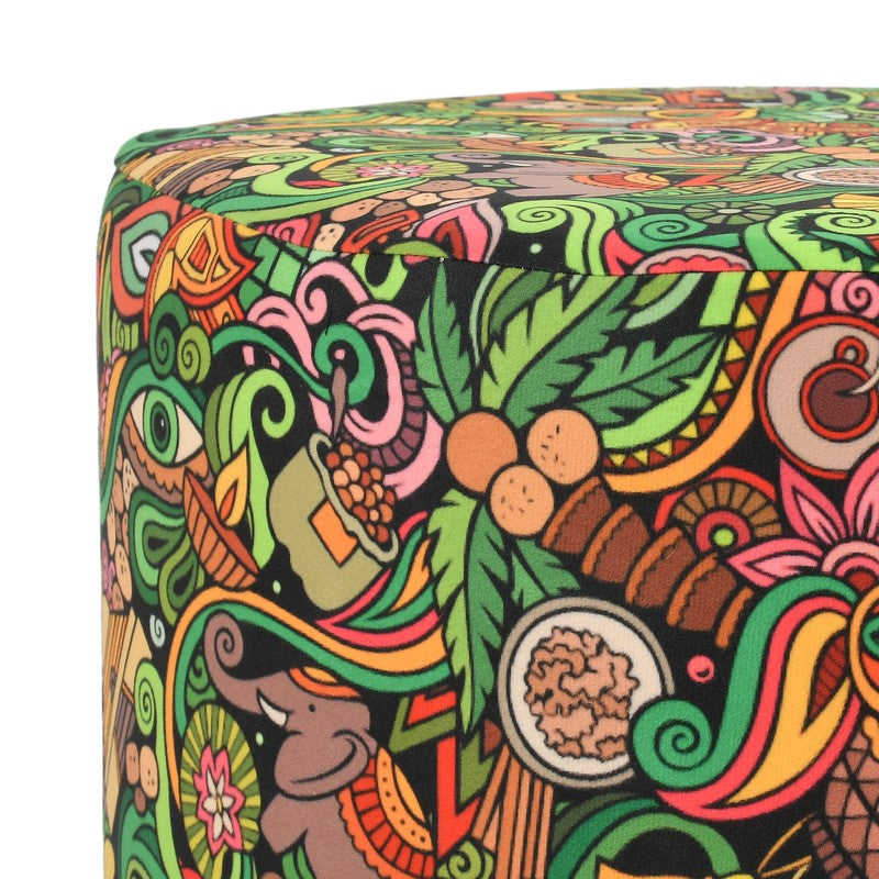 Bloomscape Abstract Velvet Pouffe - Multicolor media 4