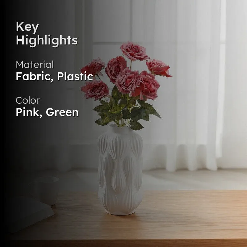 Floraura Rose Fabric Artificial Flower - Pink media 2