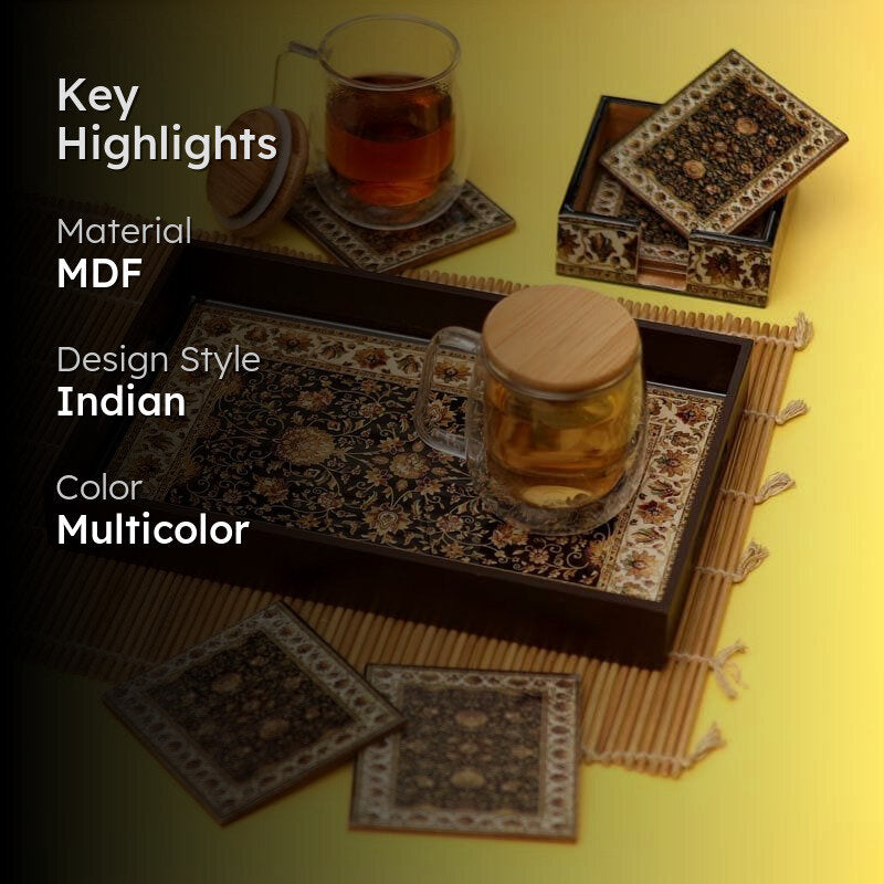 Jharonkha Tray & Coaster Set media 2