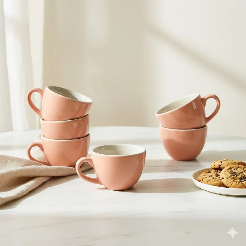 Misty Ceramic Tea Cup (80 mL Each) - Set Of Six media 1